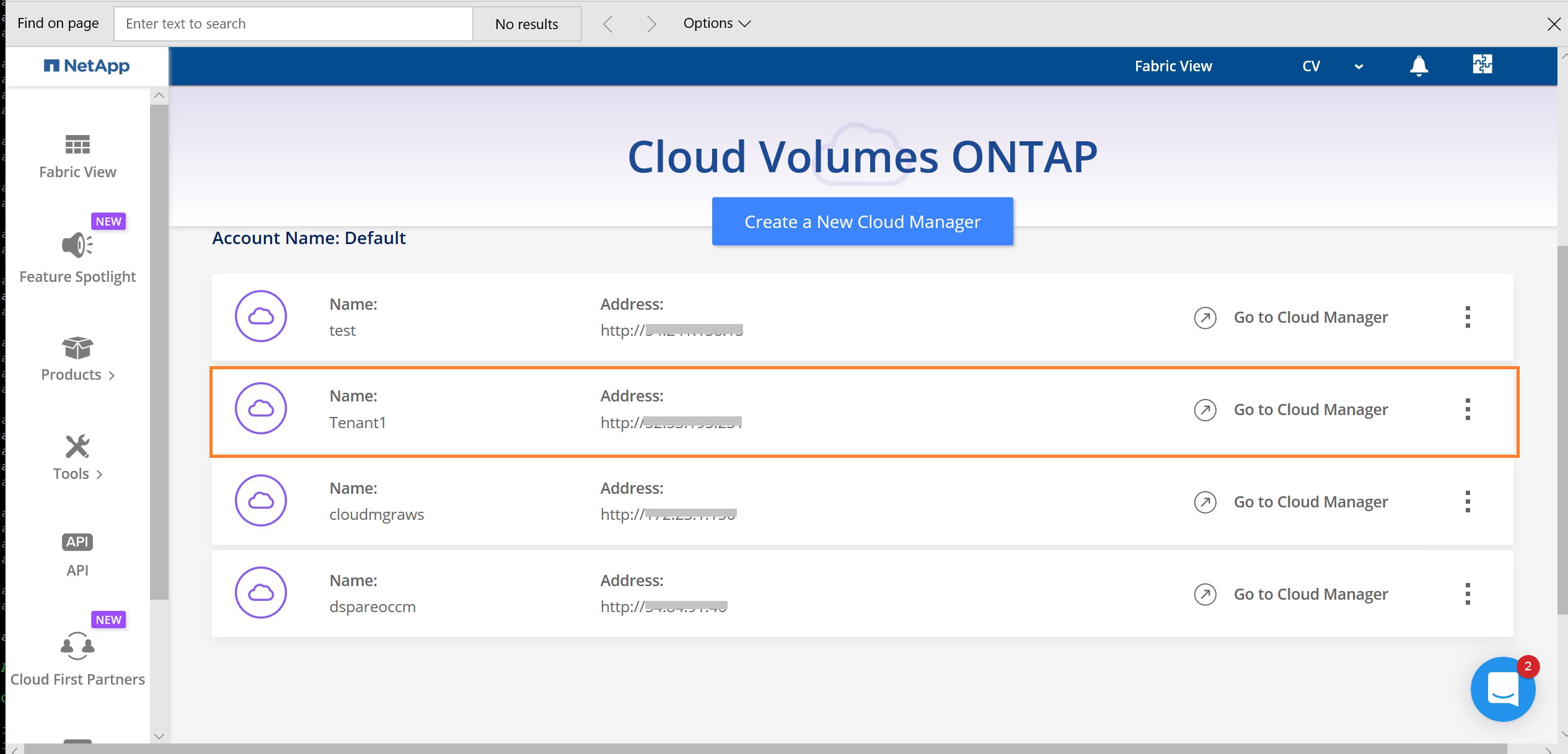 View Cloud Managers