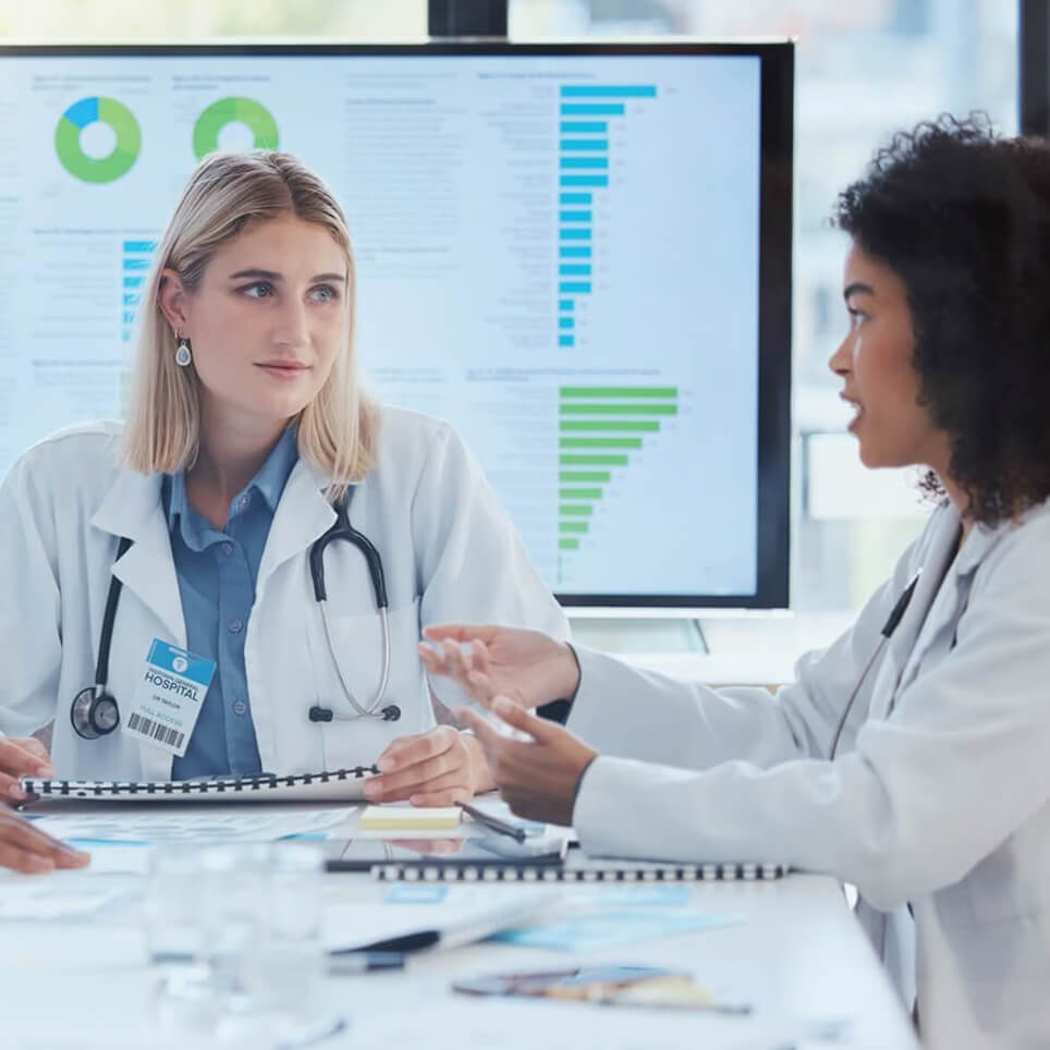 healthcare workers collaborating