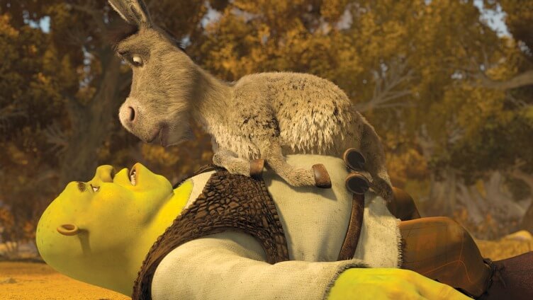Lighting details on a Shrek animation frame