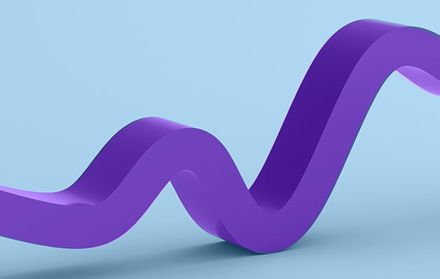 purple wiggly line on blue background