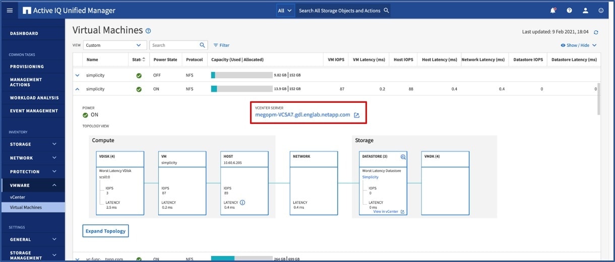 screenshot_activeIQUnifiedManager_VirtualMachines