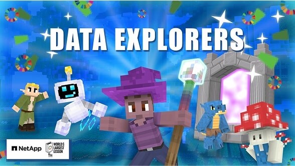 Students learn about data and AI through a Minecraft experience