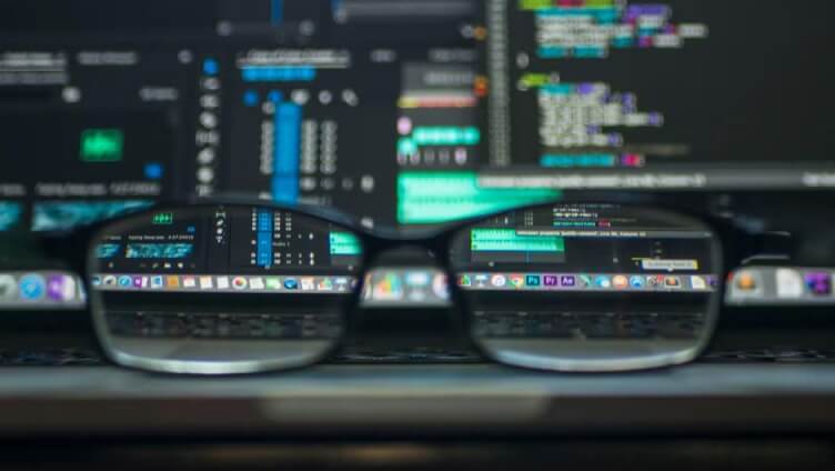 Eye Glasses infront of monitors
