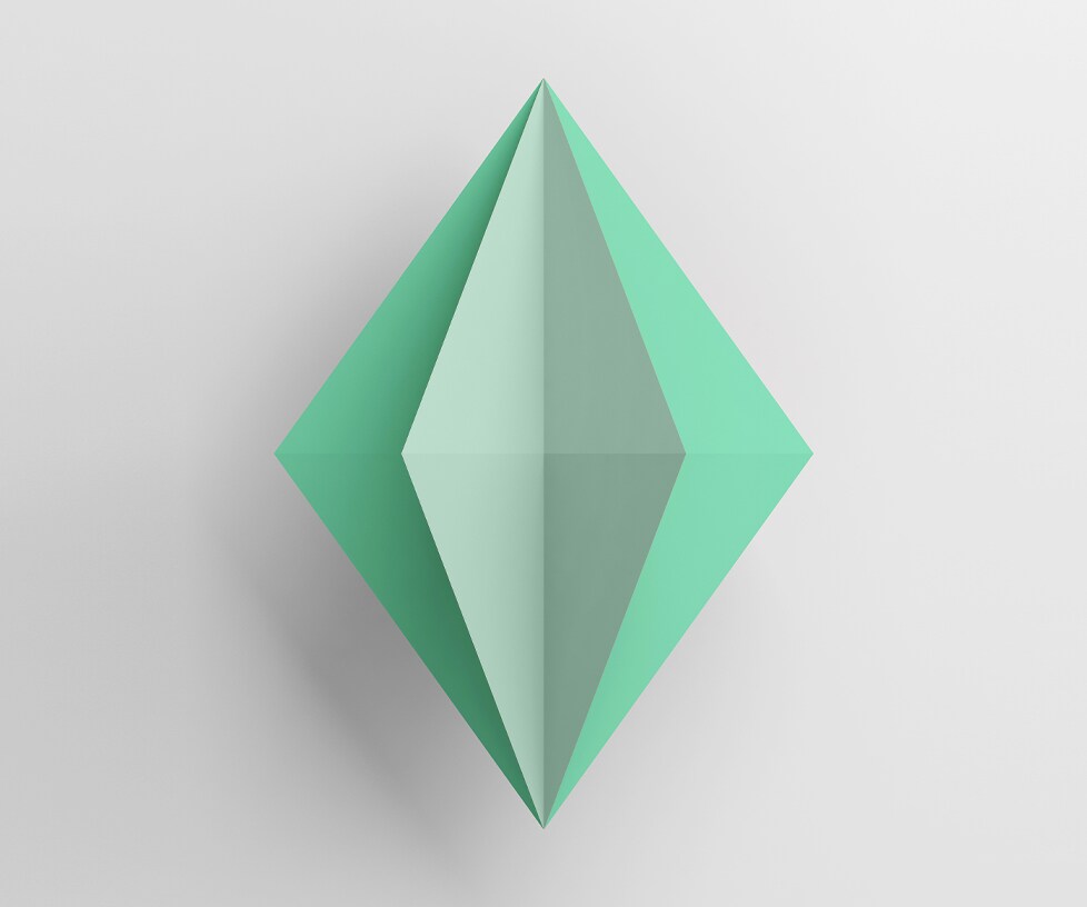 Green diamond on gray background