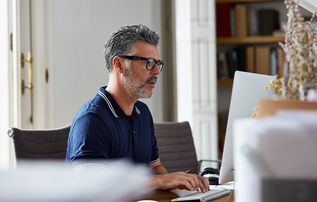 Person working on a computer