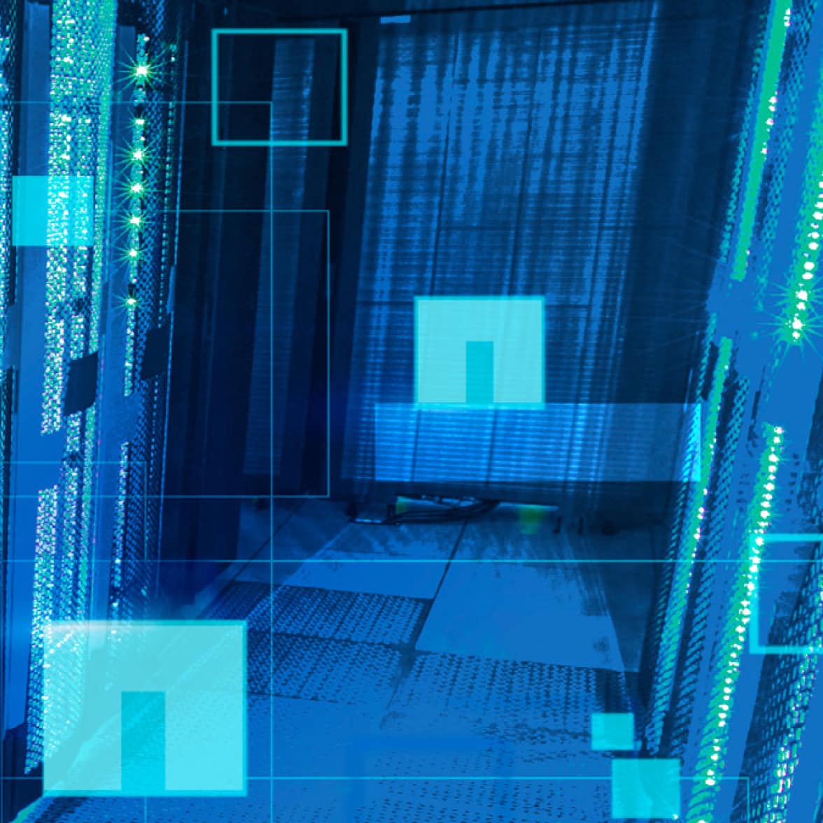 Closeup of server room