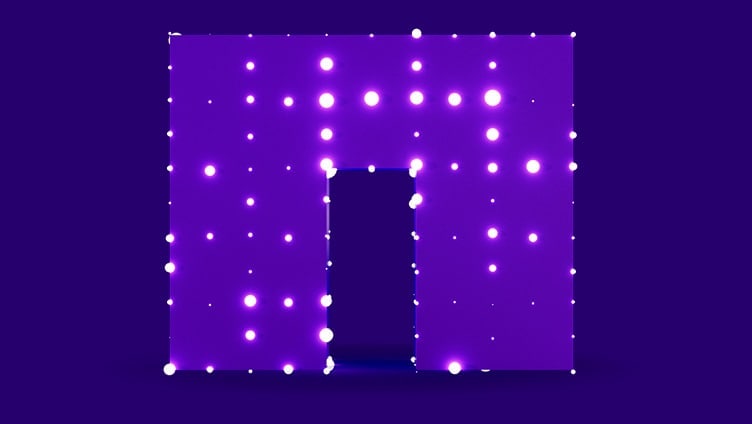 NetApp logo with lights on letter N