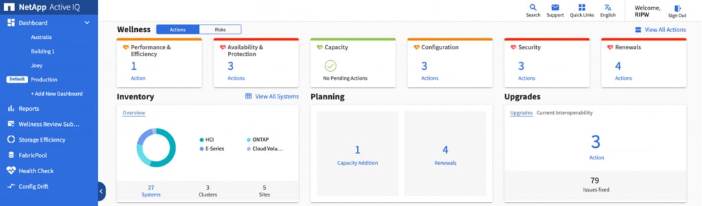 Active IQ wellness dashboard