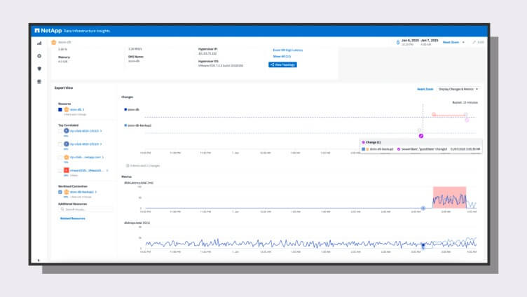Data Infrastructure Insights 相關性分析功能