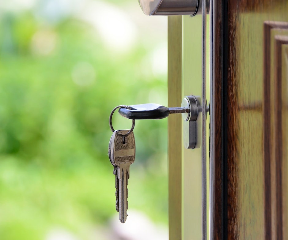 key in the door lock
