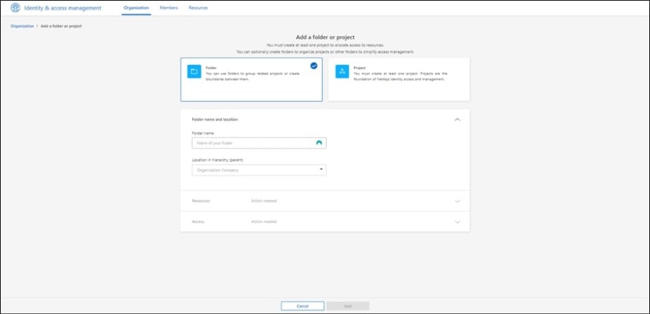 BlueXP identity and access management console