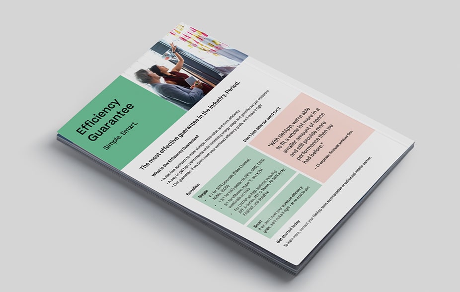 Efficiency Guarantee page open in book