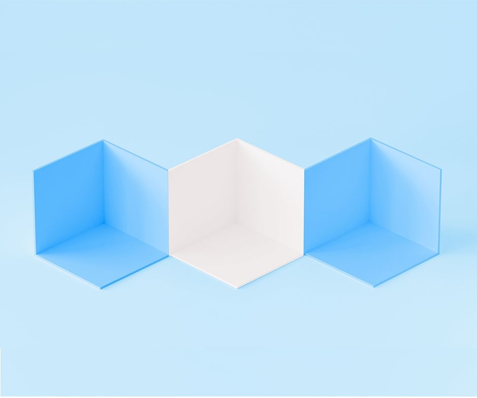 cubi blu e bianchi