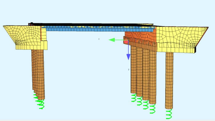 digital model of a bridge structure