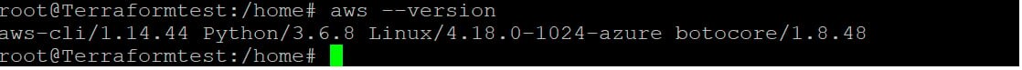 root@Terraformtest:/home# aws --version