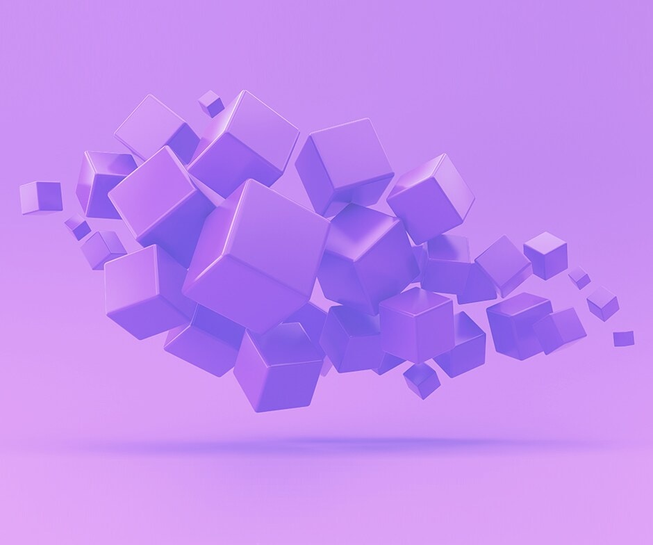 Cubes pourpres flottants