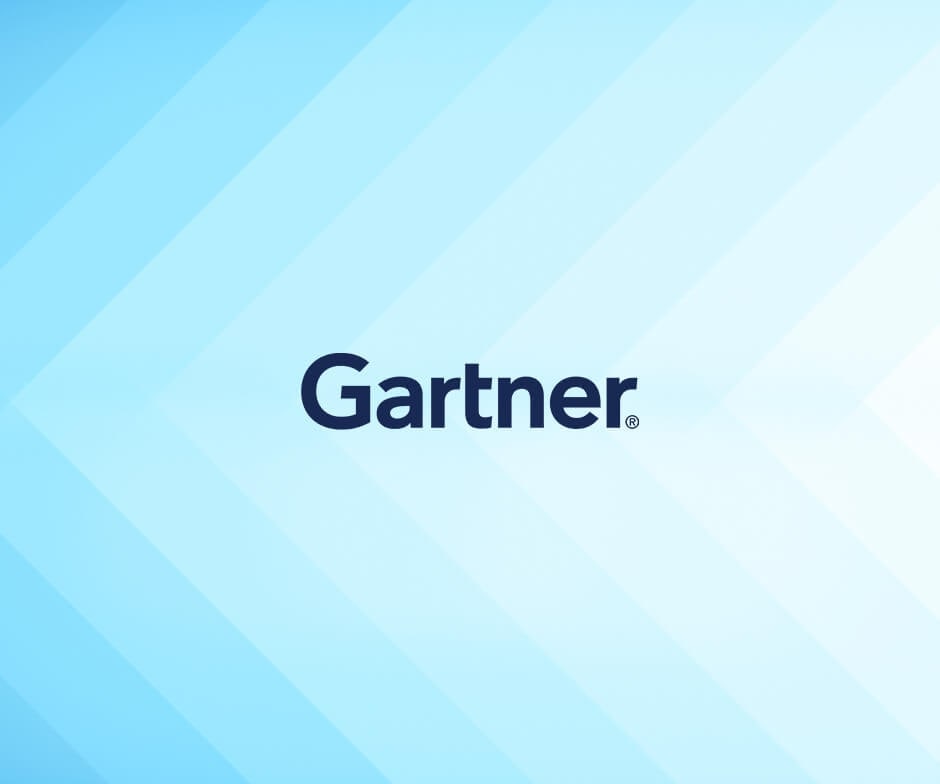 Gartner on blue patterned background