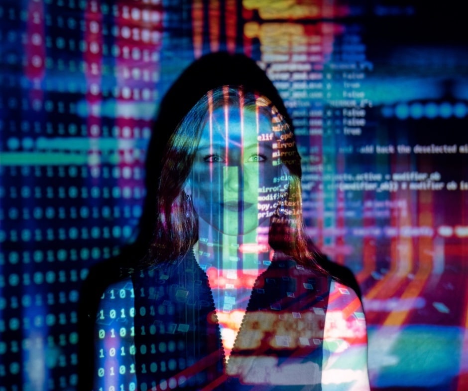 woman looking at screen