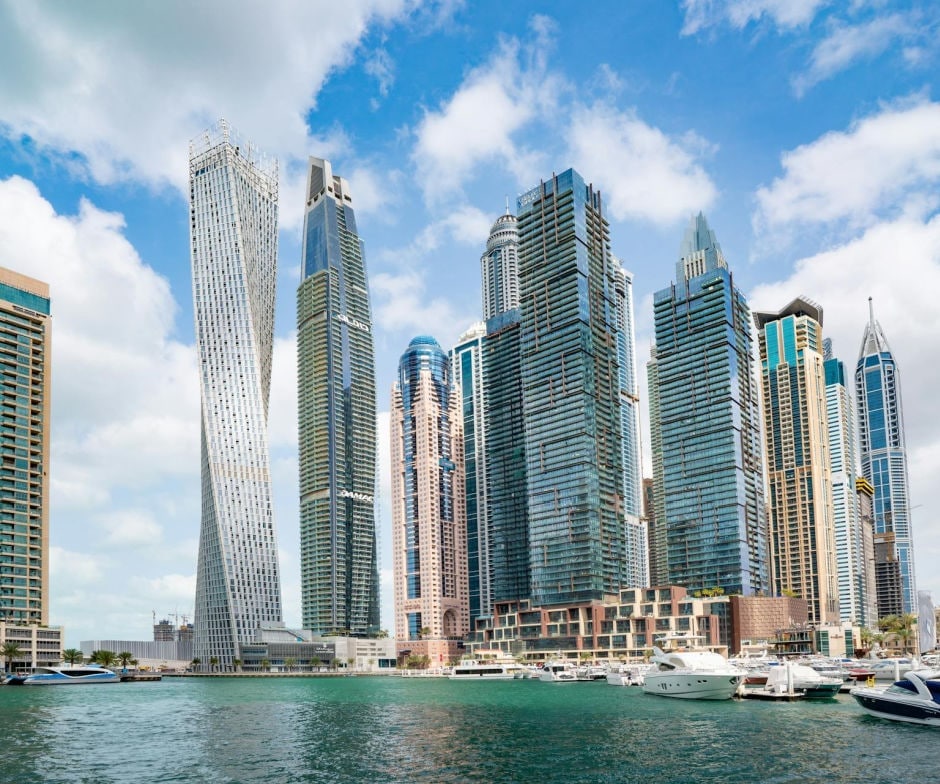 skyline view of downtown infront of water
