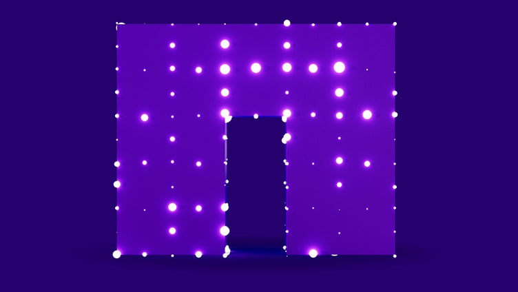 Logo NetApp con luci sulla lettera N