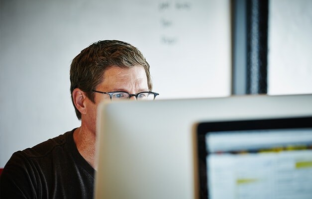 Person working on a computer