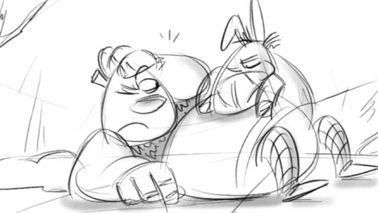 Dreamworks storyboard sketch