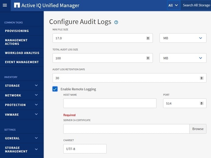 screenshot_activeIQUnifiedManager_ConfigAuditLogs