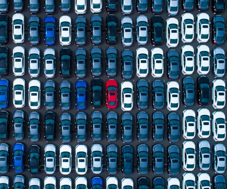 Line of cars Parked