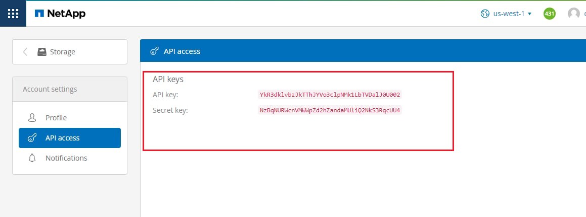 Select the API Access option