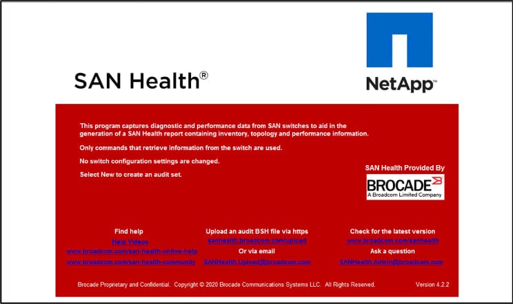 Figure 1) Brocade SAN Health Data Capture Tool