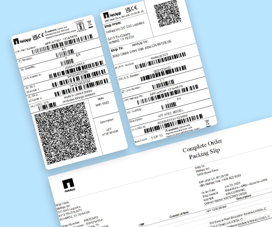 examples of packaging labels