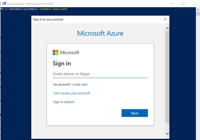 Inicio de sesión en Azure