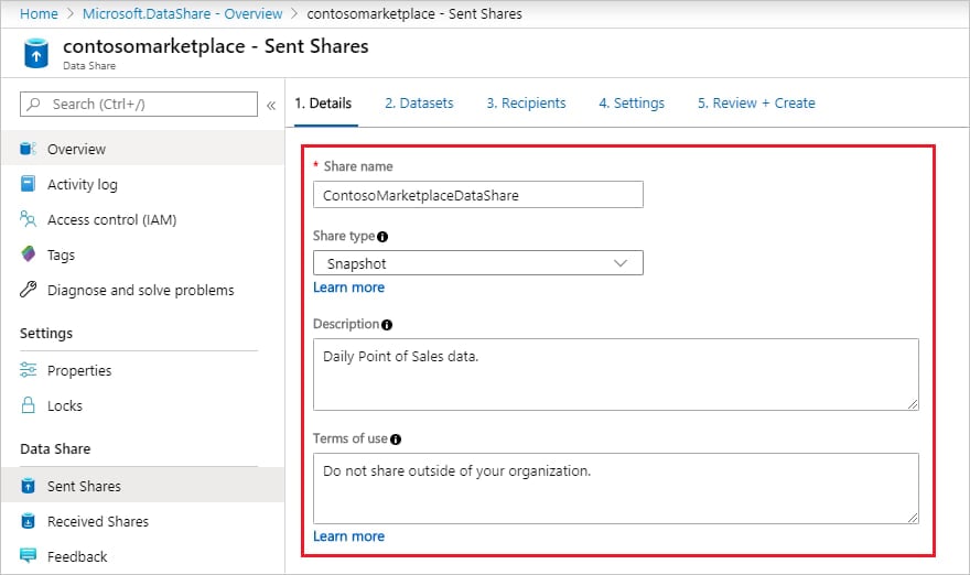 enter share details 1