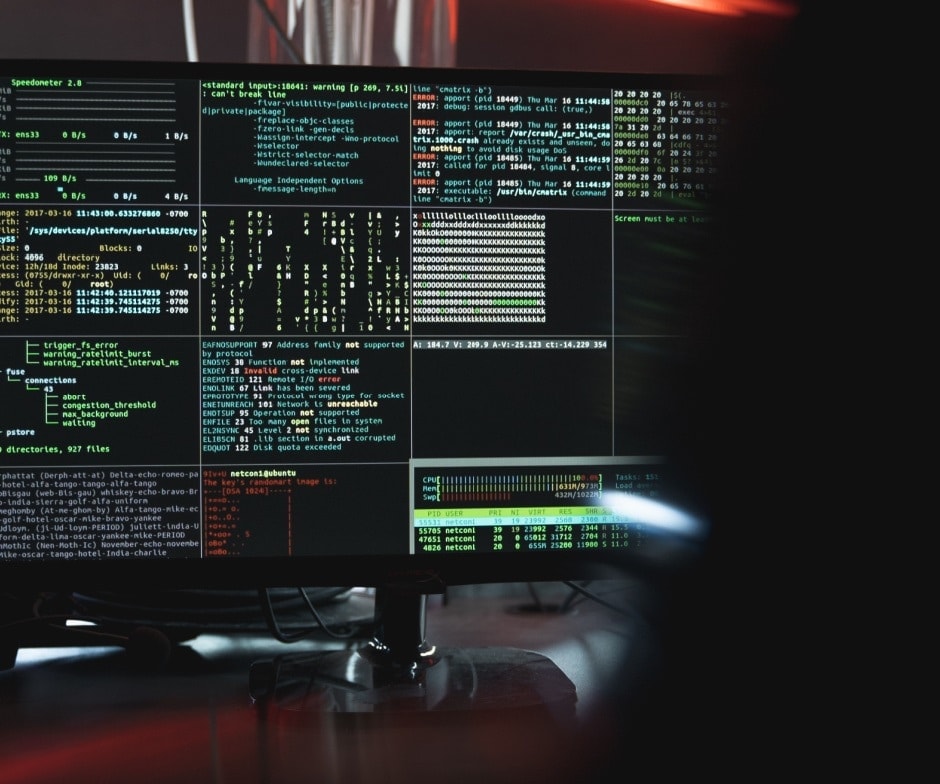 code on a computer screen