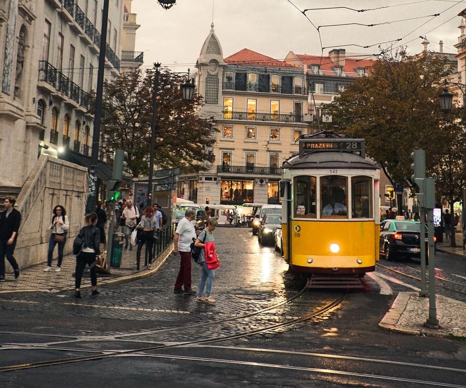 People crossing the street