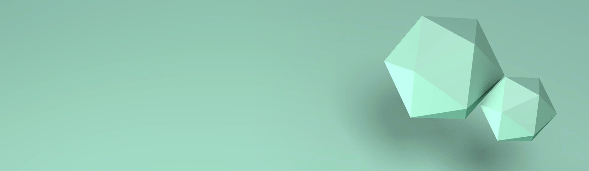 Two abstract shapes on a green background