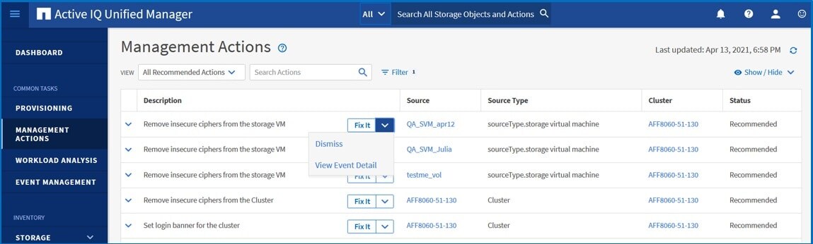 screenshot_activeIQUnifiedManager_ManagementActions