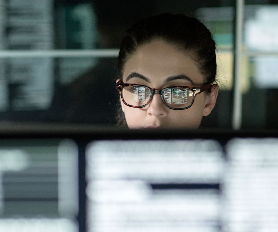 person looking at computer screen