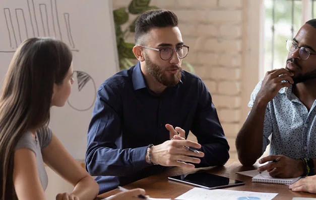 diverse group of people in a meeting