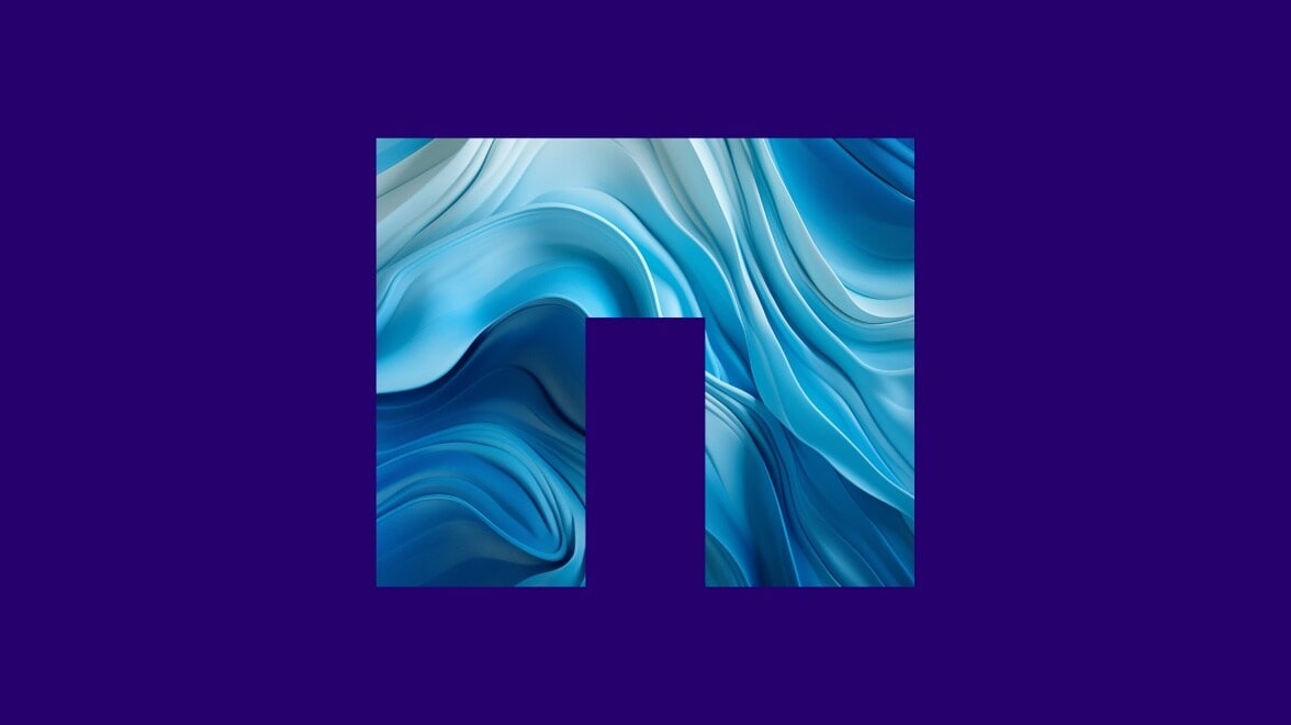 파란색 배경의 NetApp 로고