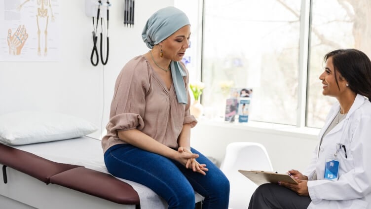 patient talking to doctor