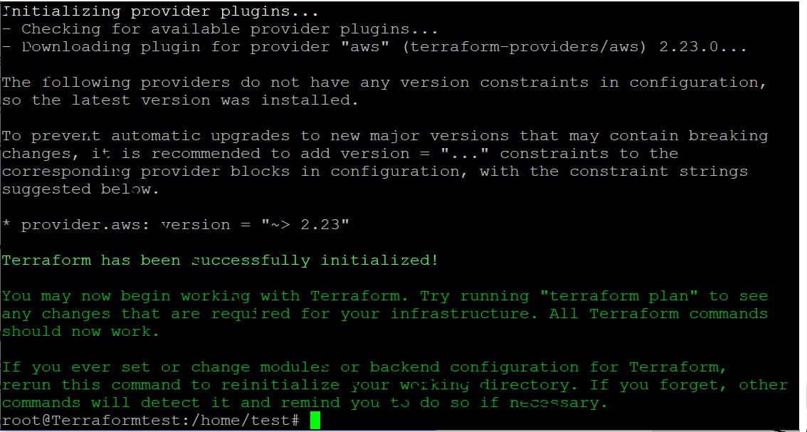 Initializing provider plugins