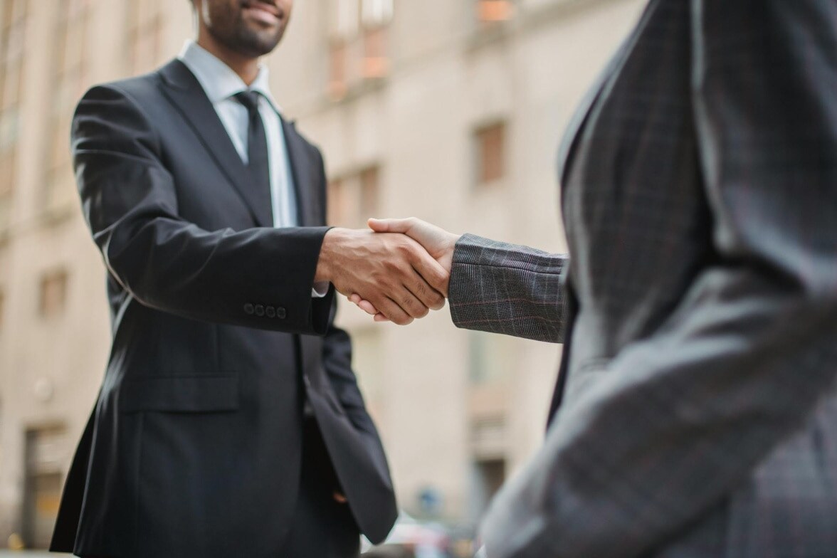 man shaking hands
