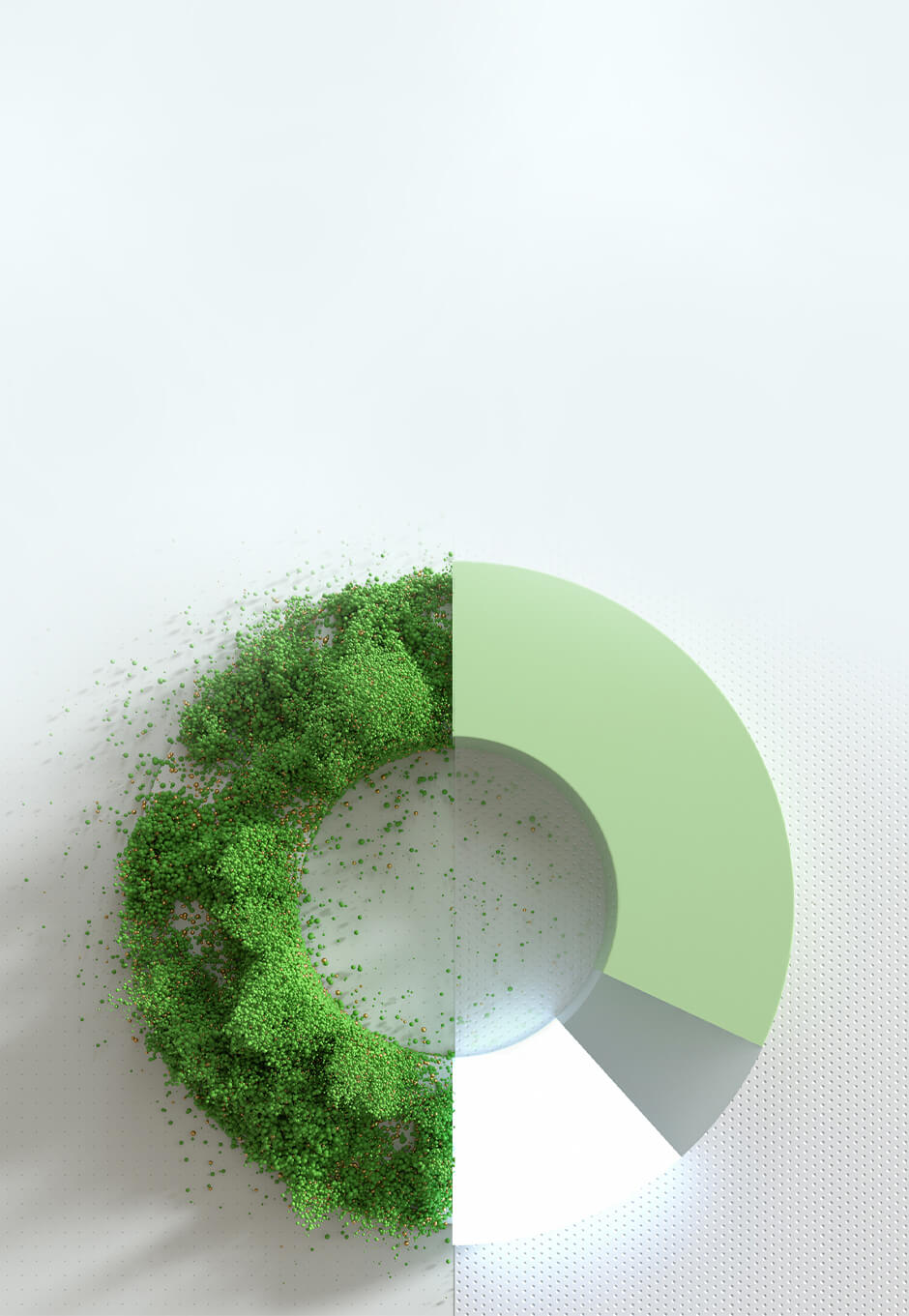 Green circle with plants
